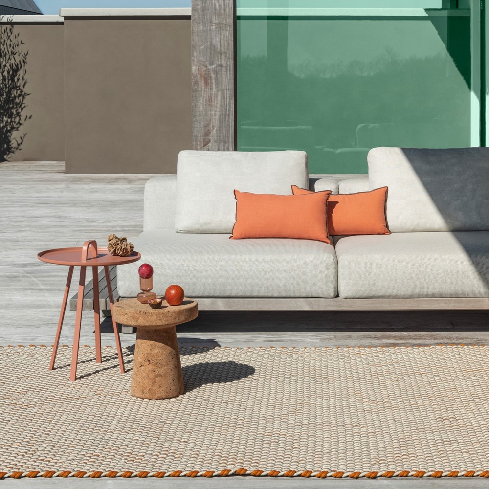 Lace Tricolore Indoor Outdoor Rug 496901 by Brink & Campman in White Sand Mango